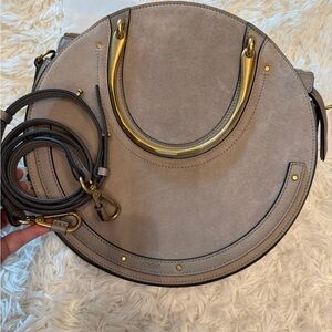Auth Chloe Medium Pixie Suede/Leather Round Handbag